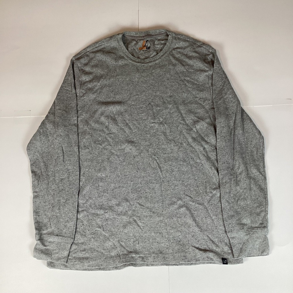 Amplify Mens T Shirt Size L Large Crew Neck Long Sleeve Gray Solid Pullover